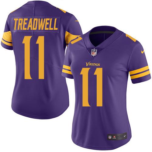 Nike Vikings #11 Laquon Treadwell Purple Women's Stitched NFL Limited Rush Jersey Nike Vikings #11 Laquon Treadwell Purple Women's Stitched NFL Limited Rush Jersey