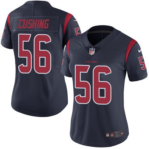 Nike Texans #56 Brian Cushing Navy Blue Women's Stitched NFL Limited Rush Jersey Nike Texans #56 Brian Cushing Navy Blue Women's Stitched NFL Limited Rush Jersey