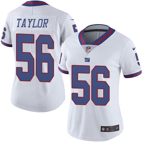 Nike Giants #56 Lawrence Taylor White Women's Stitched NFL Limited Rush Jersey Nike Giants #56 Lawrence Taylor White Women's Stitched NFL Limited Rush Jersey