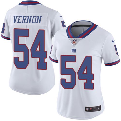 Nike Giants #54 Olivier Vernon White Women's Stitched NFL Limited Rush Jersey Nike Giants #54 Olivier Vernon White Women's Stitched NFL Limited Rush Jersey