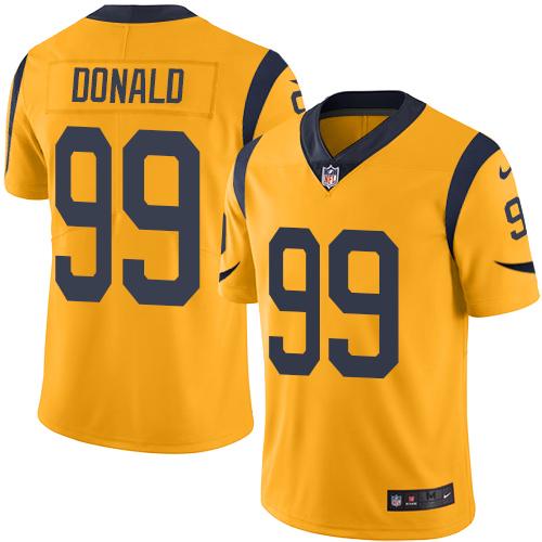 Nike Rams #99 Aaron Donald Gold Youth Stitched NFL Limited Rush Jersey Nike Rams #99 Aaron Donald Gold Youth Stitched NFL Limited Rush Jersey
