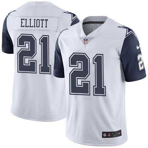 Nike Cowboys #21 Ezekiel Elliott White Youth Stitched NFL Limited Rush Jersey Nike Cowboys #21 Ezekiel Elliott White Youth Stitched NFL Limited Rush Jersey