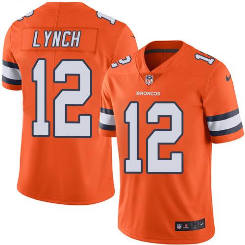 Nike Broncos #12 Paxton Lynch Orange Youth Stitched NFL Limited Rush Jersey Nike Broncos #12 Paxton Lynch Orange Youth Stitched NFL Limited Rush Jersey