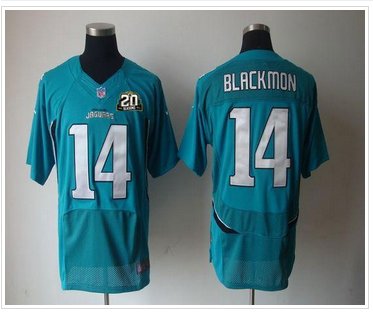 Jaguars #14 Justin Blackmon Teal Green Team Color With 20TH Season Patch Jersey Jaguars #14 Justin Blackmon Teal Green Team Color With 20TH Season Patch Jersey