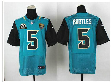 Jaguars #5 Blake Bortles Teal Green Team Color With 20TH Season Patch Jersey Jaguars #5 Blake Bortles Teal Green Team Color With 20TH Season Patch Jersey