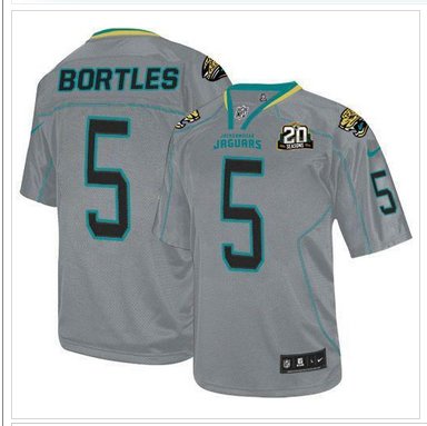 Jaguars #5 Blake Bortles Lights Out Grey With 20TH Season Patch Jersey Jaguars #5 Blake Bortles Lights Out Grey With 20TH Season Patch Jersey