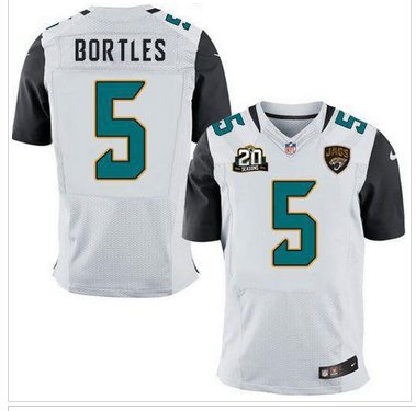 Jaguars #5 Blake Bortles White With 20TH Season Patch Jersey Jaguars #5 Blake Bortles White With 20TH Season Patch Jersey