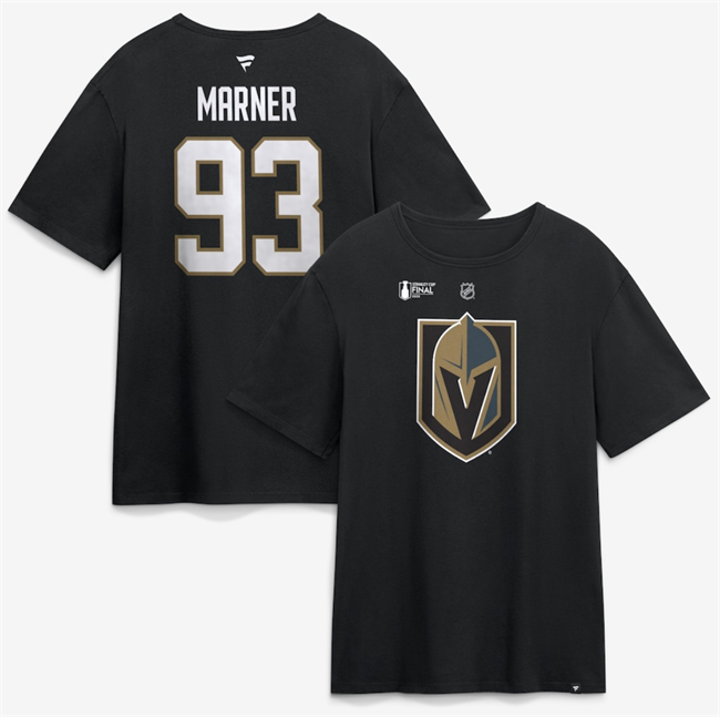 Men's Vegas Golden Knights #93 Mitch Marner Black 2026 Stanley Cup Final Name & Number T-Shirt